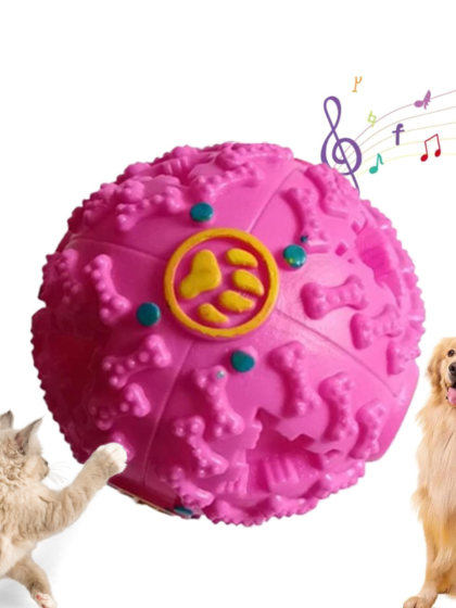 Dogs and Cats Giggle Toy Ball - Pink