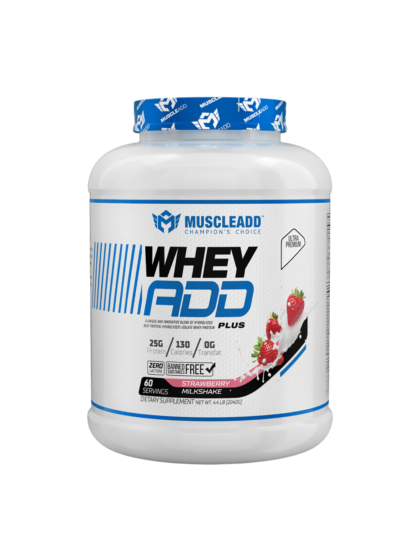 Muscle Add Whey Add Strawberry–60 Servings–2.1KG– Milkshake Flavor