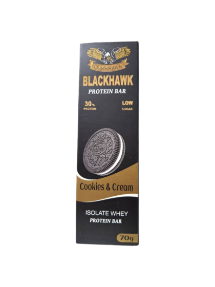 Blackhawk Protein Bar–70g–Isolate Whey–Cookies & Cream