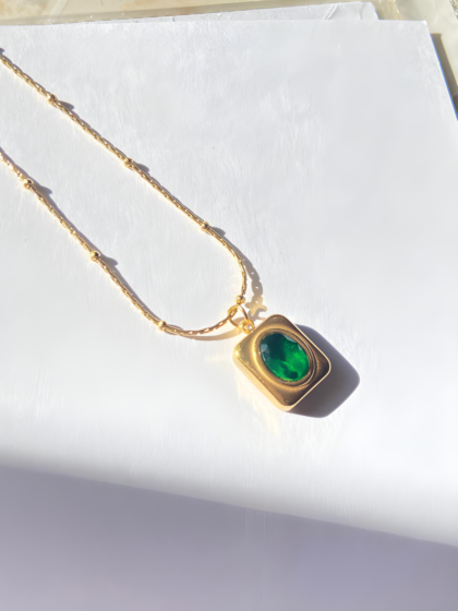 Green Stone Necklace-SAWA